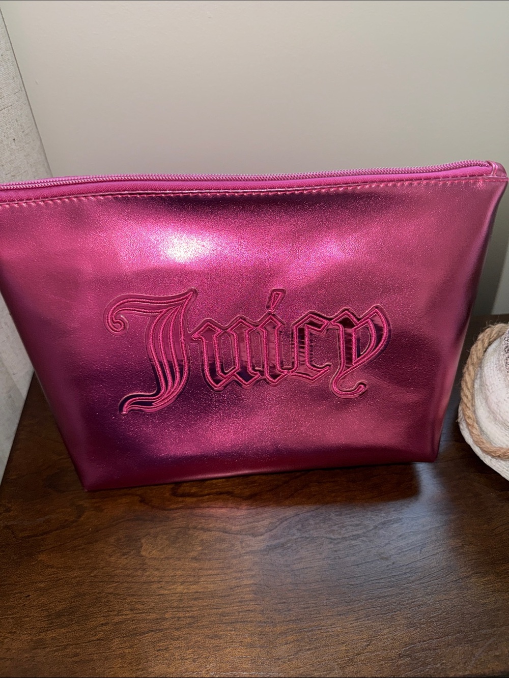 Juicy Couture Metallic Fuchsia Cosmetic Pouch